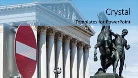  Presentation with vienna - Slides with parliamentary - austrian parliament in vienna seat background and a light blue colored foreground