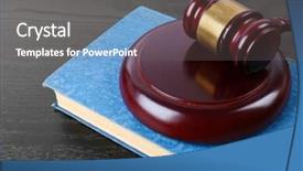  Presentation with judge gavel or law hammer - Colorful PPT layouts enhanced with parliamentary - judge gavel and book backdrop and a gray colored foreground