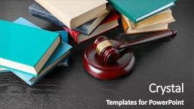  Presentation with judge - Cool new slides with parliamentary - judge gavel and books backdrop and a dark gray colored foreground
