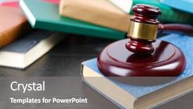  Presentation with gavel - Cool new slides with parliamentary - judge gavel and books backdrop and a gray colored foreground