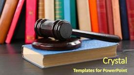  Presentation with judge - Slide deck with parliamentary - judge gavel and books background and a tawny brown colored foreground