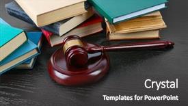  Presentation with judge - Slide set featuring parliamentary - judge gavel and books background and a dark gray colored foreground