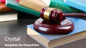  Presentation with judge - PPT theme featuring parliamentary - judge gavel and books background and a gray colored foreground