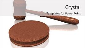  Presentation with court gavel - Beautiful presentation design featuring parliamentary - wooden gavel from the court backdrop and a light gray colored foreground