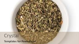  Presentation with herbs - Beautiful presentation design featuring parma-herbs-spices-on-white backdrop and a coral colored foreground