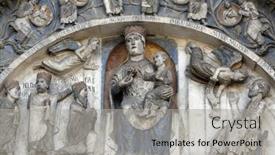  Presentation with monuments - Slide deck with water with sea buckthorn forest berries and red apples background and a coral colored foreground