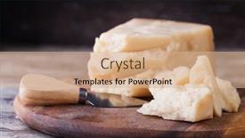  Presentation with cutting board - Audience pleasing theme consisting of parmesan-cheese-on-cutting-board backdrop and a coral colored foreground