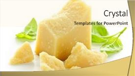 Presentation with white cheese - Cool new presentation theme with parmesan cheese pieces closeup backdrop and a blonde colored foreground