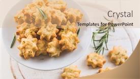  Presentation with salty - Presentation design enhanced with parmesan-cookies-with-rosemary-salty background and a coral colored foreground