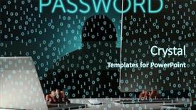  Presentation with computer hacker - Amazing PPT theme having parole - hacker working with computer binary backdrop and a tawny brown colored foreground