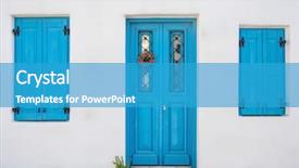  Presentation with cyclades - Theme featuring paros island cyclades greece background and a teal colored foreground