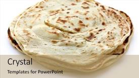  Presentation with south indian culture - Beautiful PPT theme featuring parotta south indian layered flatbread backdrop and a coral colored foreground
