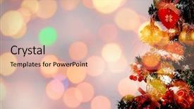  Presentation with christmas tree - Colorful theme enhanced with parquet against decorated christmas tree backdrop and a  colored foreground