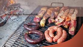  Presentation with traditional wood - Theme enhanced with parrilla-argentina-traditional-barbecue-made background and a coral colored foreground