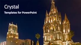  Presentation with city church - PPT theme having parroquia church of st michael background and a navy blue colored foreground