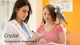  Presentation with parrot - Audience pleasing slide set consisting of parrot prescribing him a therapy backdrop and a coral colored foreground