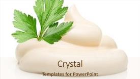  Presentation with herb - Slide deck with parsley herb over cream isolated background and a lemonade colored foreground