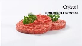  Presentation with hamburger - Presentation theme featuring parsley on white background background and a sky blue colored foreground