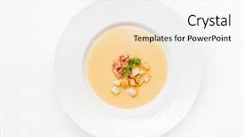  Presentation with pharmacy cream - Cool new slide set with parsnip - cream soup with croutons backdrop and a white colored foreground