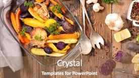  Presentation with vegetables - Colorful slide deck enhanced with parsnip - roasted vegetables backdrop and a coral colored foreground