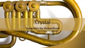  Presentation with music brass - Slide set enhanced with part of brass music instrument background and a gold colored foreground