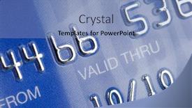 Presentation with credit card - Presentation theme featuring part-from-a-credit-card background and a light blue colored foreground