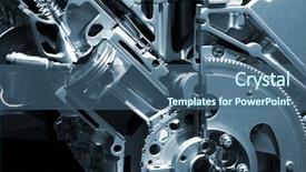  Presentation with car engine - Cool new presentation theme with part of a car engine backdrop and a ocean colored foreground