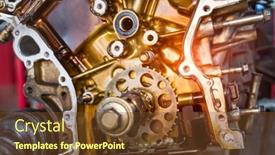  Presentation with car engine - Slide deck enhanced with part-of-a-car-engine background and a tawny brown colored foreground