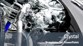  Presentation with car engine - Amazing slides having part of a car engine backdrop and a ocean colored foreground