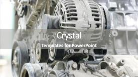  Presentation with electric generator - Slide deck featuring part of a car engine background and a gray colored foreground