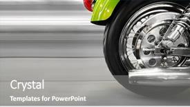  Presentation with asphalt road - Slides having part of a luxury motorcycle background and a gray colored foreground