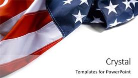  Presentation with usa flag - Colorful slide deck enhanced with part of american national flag backdrop and a white colored foreground