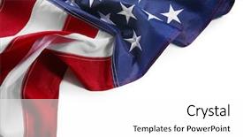  Presentation with national - Slide deck consisting of part of american national flag background and a white colored foreground