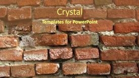  Presentation with brick wall - Amazing PPT theme having part-of-an-old-brick backdrop and a tawny brown colored foreground