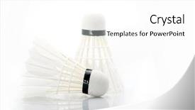  Presentation with badminton - Cool new PPT theme with part of badminton game backdrop and a white colored foreground