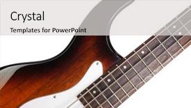  Presentation with bass guitar - PPT layouts with part of bass guitar isolated background and a light gray colored foreground