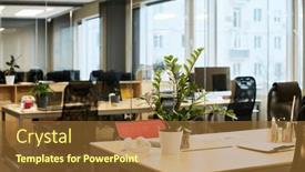  Presentation with green office - Presentation featuring part-of-desk-serving background and a tawny brown colored foreground