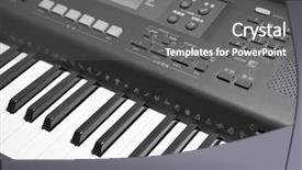  Presentation with piano keyboard - Slides featuring part of electronic piano keyboard background and a dark gray colored foreground