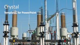  Presentation with switches - Presentation featuring part-of-high-voltage-substation background and a teal colored foreground