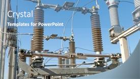  Presentation with switches - Slide set consisting of part-of-high-voltage-substation background and a teal colored foreground