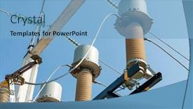  Presentation with switches - Presentation theme enhanced with part-of-high-voltage-substation background and a light blue colored foreground