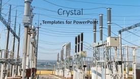  Presentation with switches - Theme featuring part-of-high-voltage-substation background and a light blue colored foreground