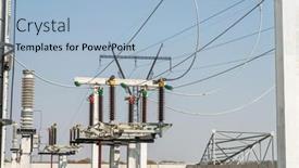  Presentation with switches - Slides featuring part-of-high-voltage-substation background and a light blue colored foreground