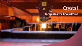  Presentation with laser welding - Audience pleasing presentation design consisting of part of huge indistrial weld backdrop and a tawny brown colored foreground