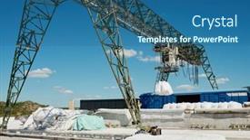  Presentation with industrial machine - PPT layouts featuring part-of-huge-structure background and a ocean colored foreground