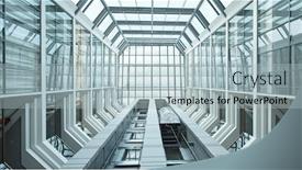  Presentation with moving business - Audience pleasing presentation design consisting of part-of-interior-of-contemporary backdrop and a light blue colored foreground