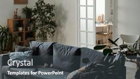  Presentation with living room - Slide deck featuring part-of-interior-of-spacious background and a dark gray colored foreground