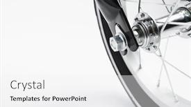  Presentation with wheel - Slide set with part-of-kids-bicycle-wheel background and a white colored foreground