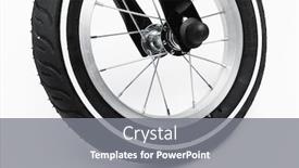  Presentation with wheel - Slides having part-of-kids-bicycle-wheel background and a gray colored foreground