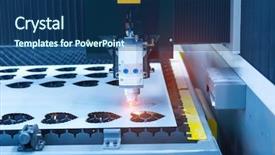  Presentation with plasma - Presentation theme consisting of part of laser cutting machine background and a ocean colored foreground